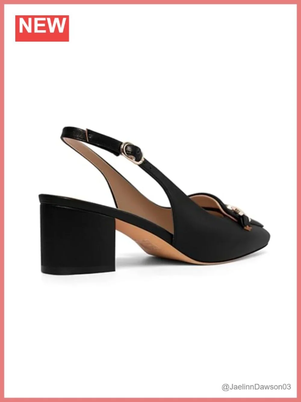 Women Square Toe Slingback Low Block Heel Slip On Pumps